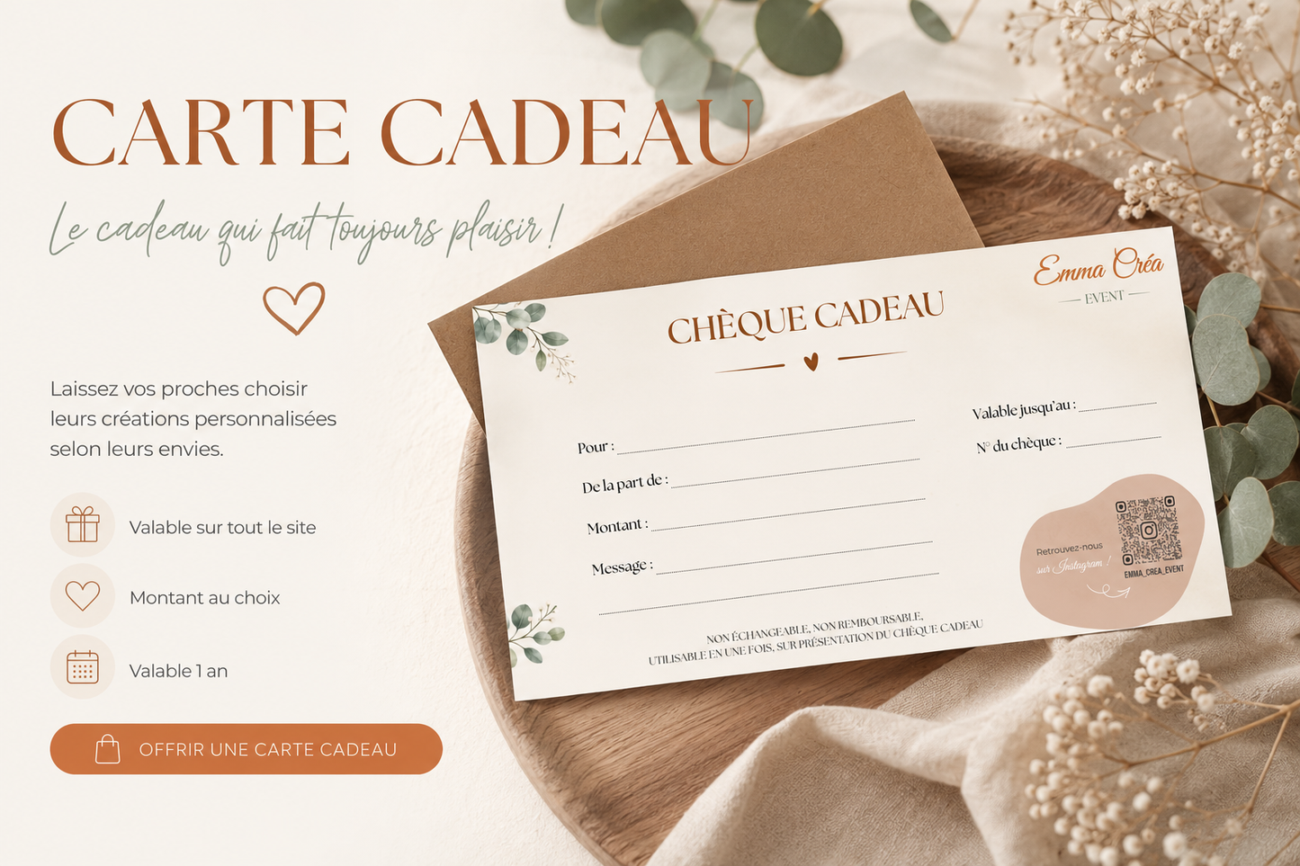 Carte cadeau Emma Créa Event
