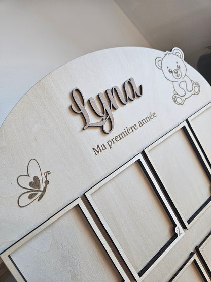 Panneau "Ma Première Année" personnalisé avec ou sans cadres en bois