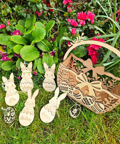 Panier de Pâques en bois personnalisé