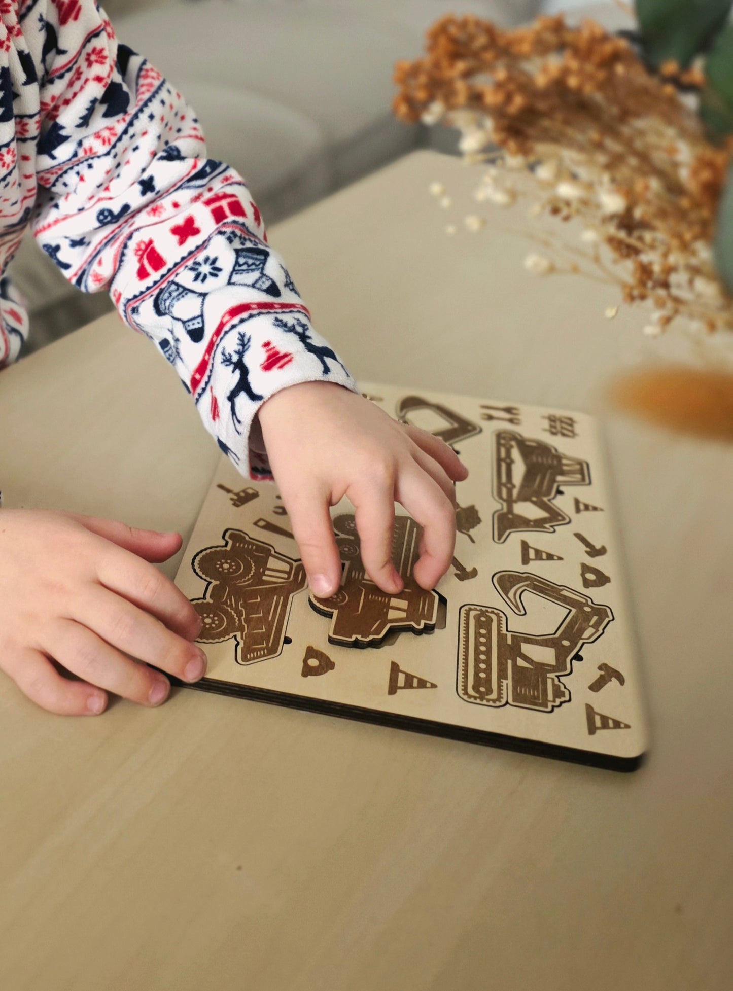 Puzzle en bois - Engins de chantier